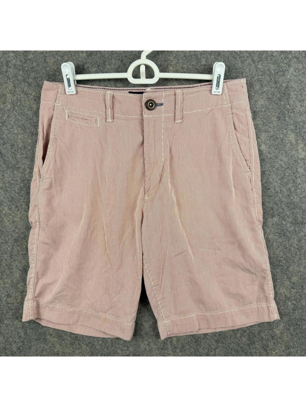 American Eagle Red White Stripe Shorts Men Size 28 9.5” Nautical Cape Cod 547